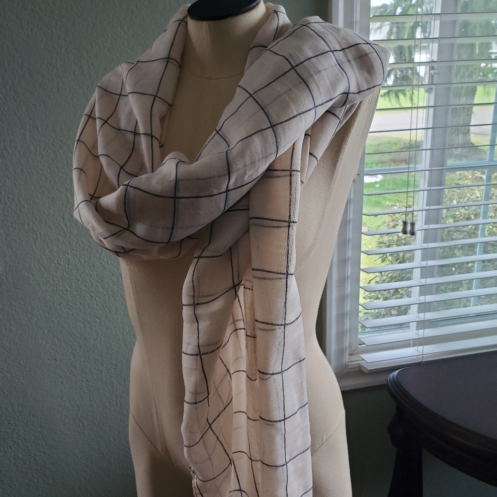 Neutral and plaid Scarf